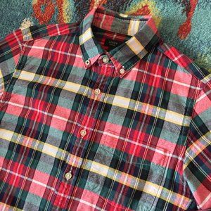 2012 J.Crew Holiday Plaid Oxford Button Down Shirt